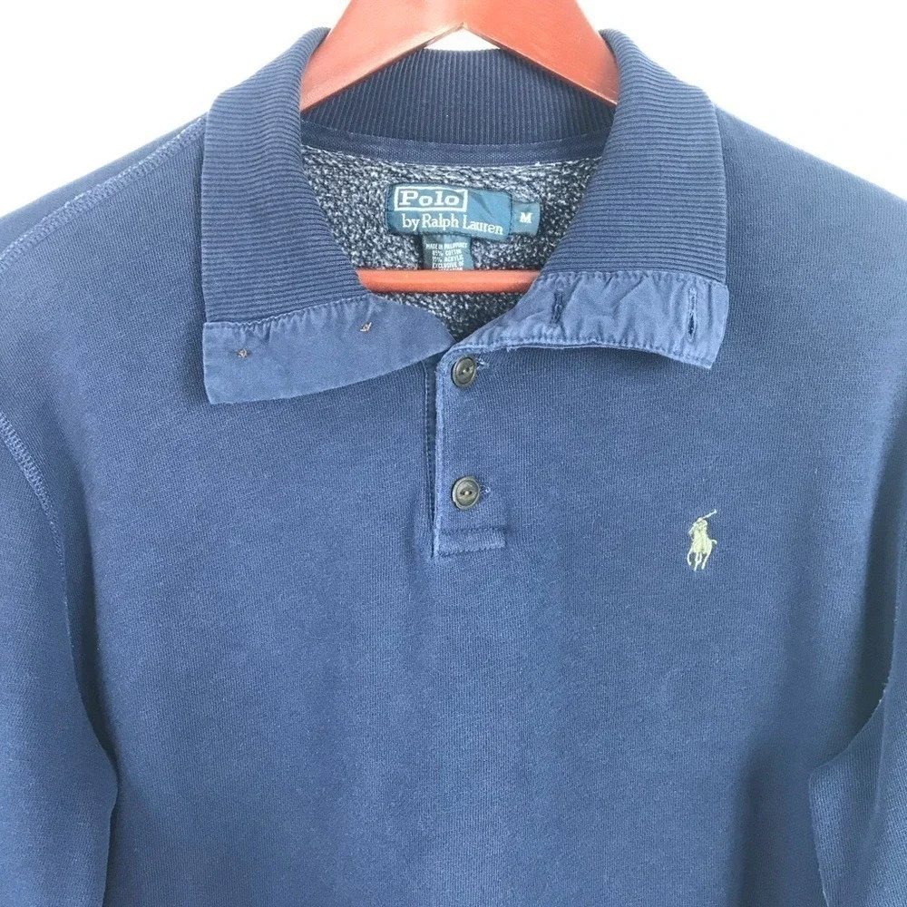 Polo Ralph Lauren Mens Blue Long Sleeve Sweatshirt Size M‎ Preppy Ivy League